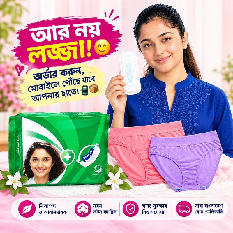 Period Care Combo, Senora Panty Sanitary Napkin, Senora Sanitary Napkin, Sanitary Napkin 15 Pads, Panty Sanitary Napkin, Women Personal Care, Period Care, Menstrual Care, Women Care Combo, Ladies Care Combo, Cotton Panty, Cotton Panty 2 Pcs, Period Care Products, Menstrual Hygiene, Feminine Hygiene, Women Hygiene, মেয়েদের পিরিয়ড কেয়ার, পিরিয়ড কেয়ার কম্বো, স্যানিটারি ন্যাপকিন, স্যানিটারি প্যাড, সেনোরা স্যানিটারি ন্যাপকিন, সেনোরা প্যান্টি প্যাড, মেয়েদের ব্যক্তিগত পণ্য, মেয়েদের পিরিয়ড পণ্য, কটন প্যান্টি, নারীদের হাইজিন, মাসিকের, QuickBari, Quick Bari, QuickBari.com, কুইক বাড়ি